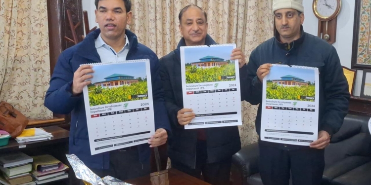 Div Com, Director Sericulture unveils calendar 2024 of Sericulture Deptt