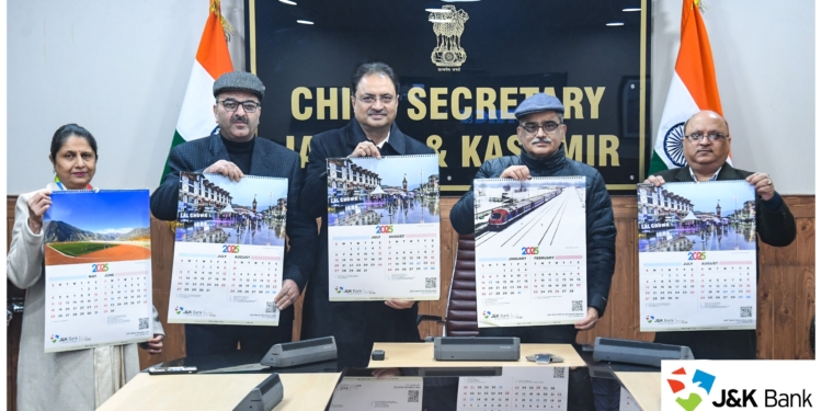 CS Atal Dulloo unveils J&K Bank Calendar – 2025