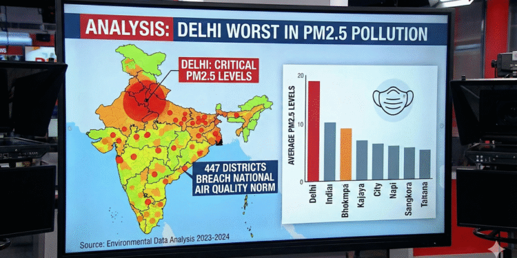 Delhi worst in PM2.5 pollution; 447 districts breach national air quality norm: Analysis