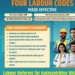 Four Labour Codes Guarantee Minimum Wage, Gratuity After One Year, and Universal Social Security