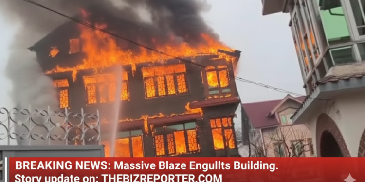 Residential House Gutted in Massive Fire at Lal Bazar, Srinagar