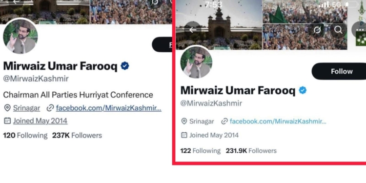 Mirwaiz Umar Farooq removes ‘Hurriyat chairman’ designation from X profile