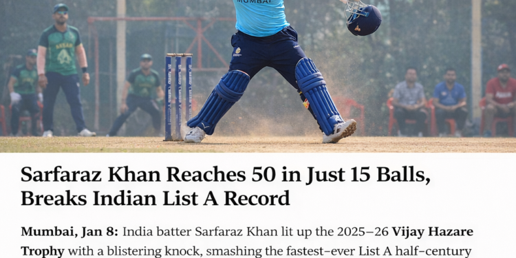 Sarfaraz Khan Smashes Fastest List A Half-Century by an Indian
