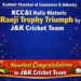 KCC&I hails historic Ranji Trophy triumph by J&K Cricket Team