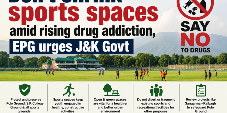 Don’t shrink sports spaces amid rising drug addiction, EPG urges J&K Govt